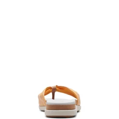Clarks Sandals|Women's , Eliza June Sandal Golden Yellow/Off White Canvas