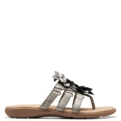 Clarks Sandals|Women's , Elizabelle Mae Sandal Pewter Metallic