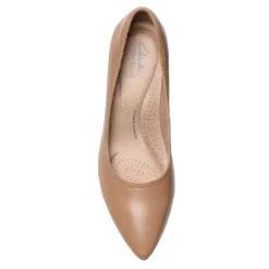Clarks Pumps & Heels|Women's , Ellanie Hope Pump Warm Beige Lea