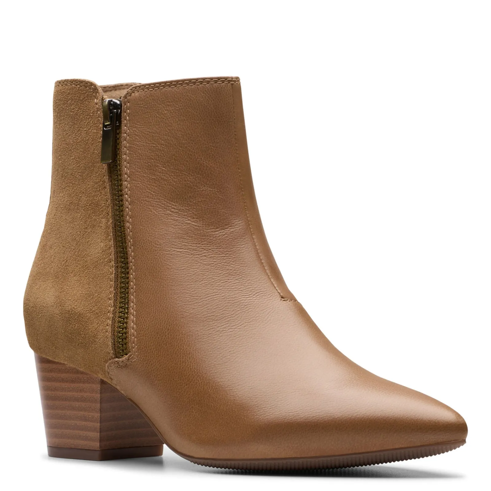Clarks Boots|Women's , Ellanie Vibe Boot Taupe Leather