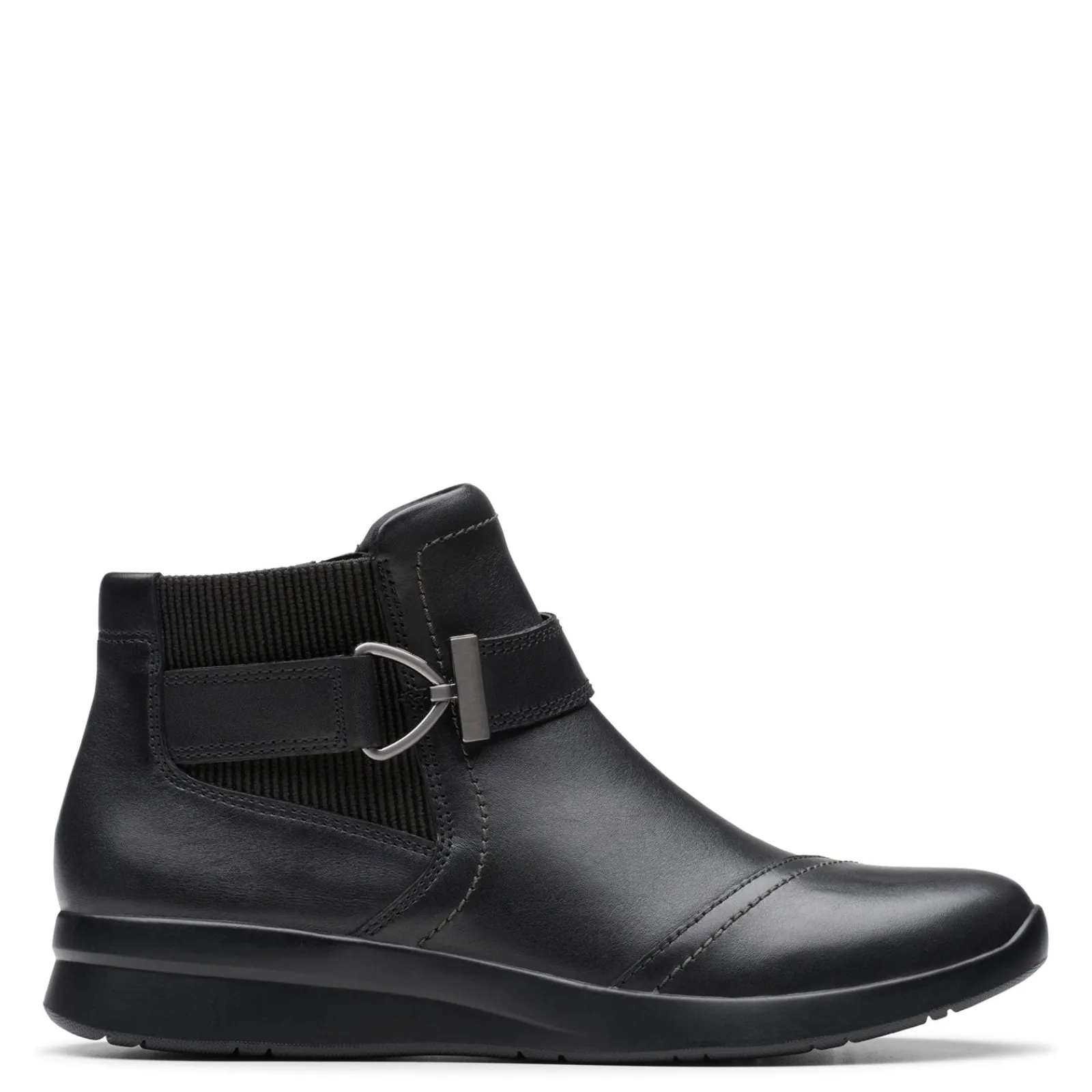Clarks Boots|Women's , Ellowyn Strap Boot Black Leather