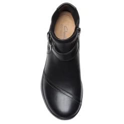 Clarks Boots|Women's , Ellowyn Strap Boot Black Leather