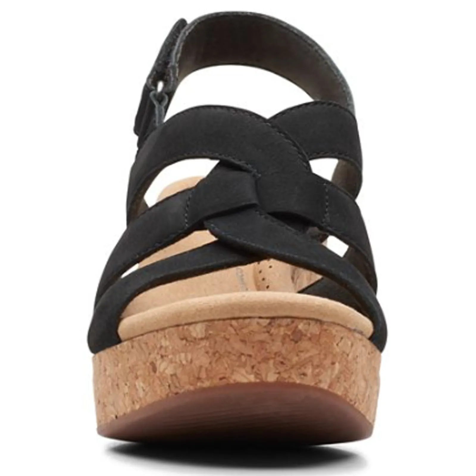 Clarks Pumps & Heels|Women's , Giselle Beach Sandal Black Nubuck