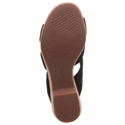 Clarks Pumps & Heels|Women's , Giselle Beach Sandal Black Nubuck