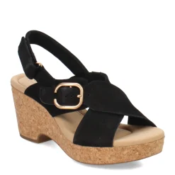 Clarks Wedges|Women's , Giselle Dove Sandal Black