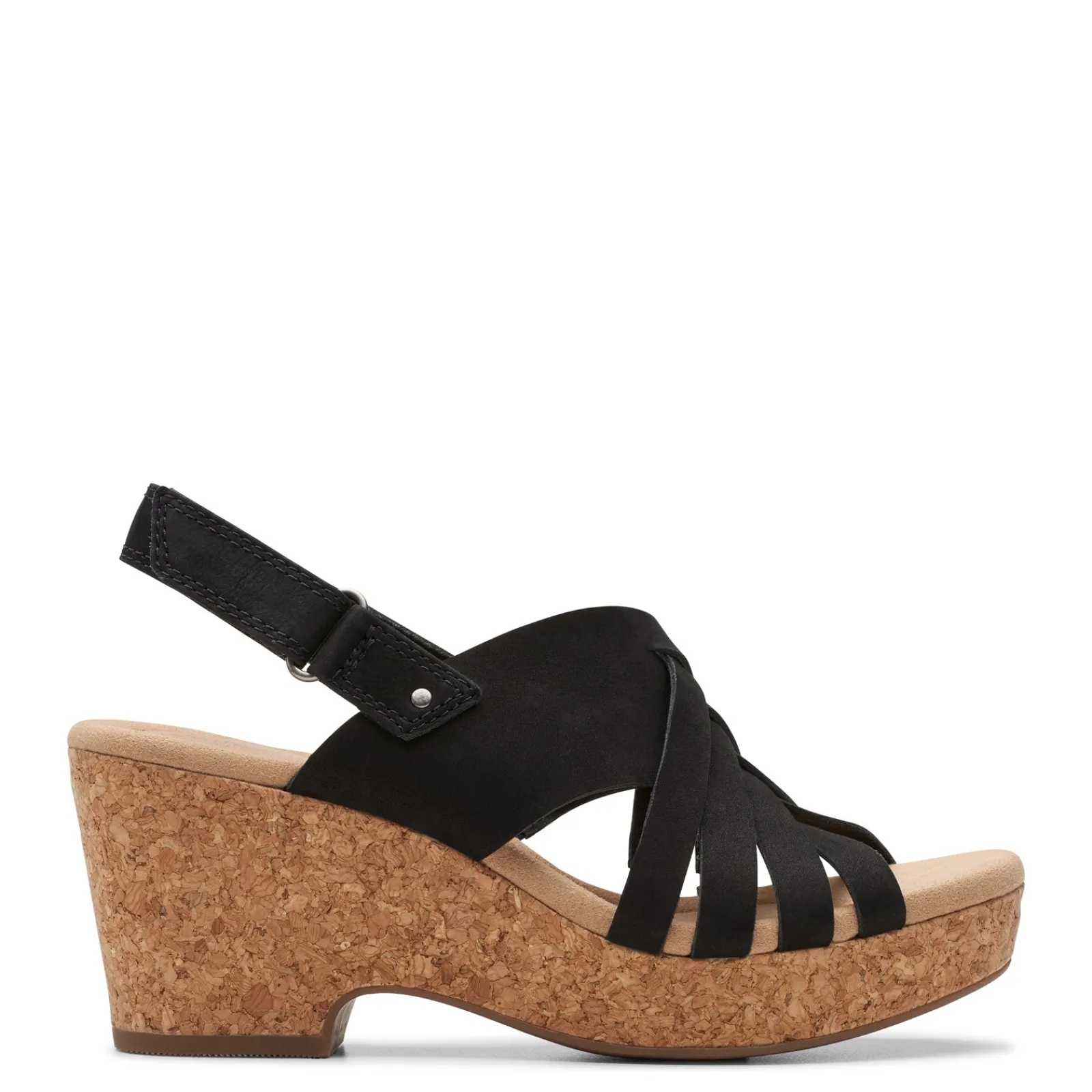 Clarks Sandals|Women's , Giselle Ivy Sandal Black Nubuck