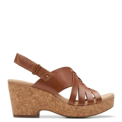 Clarks Sandals|Women's , Giselle Ivy Sandal Tan Leather