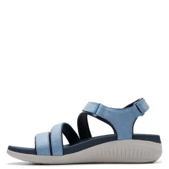 Clarks Wedges|Women's , Glide Hi Ella Sandal Denim