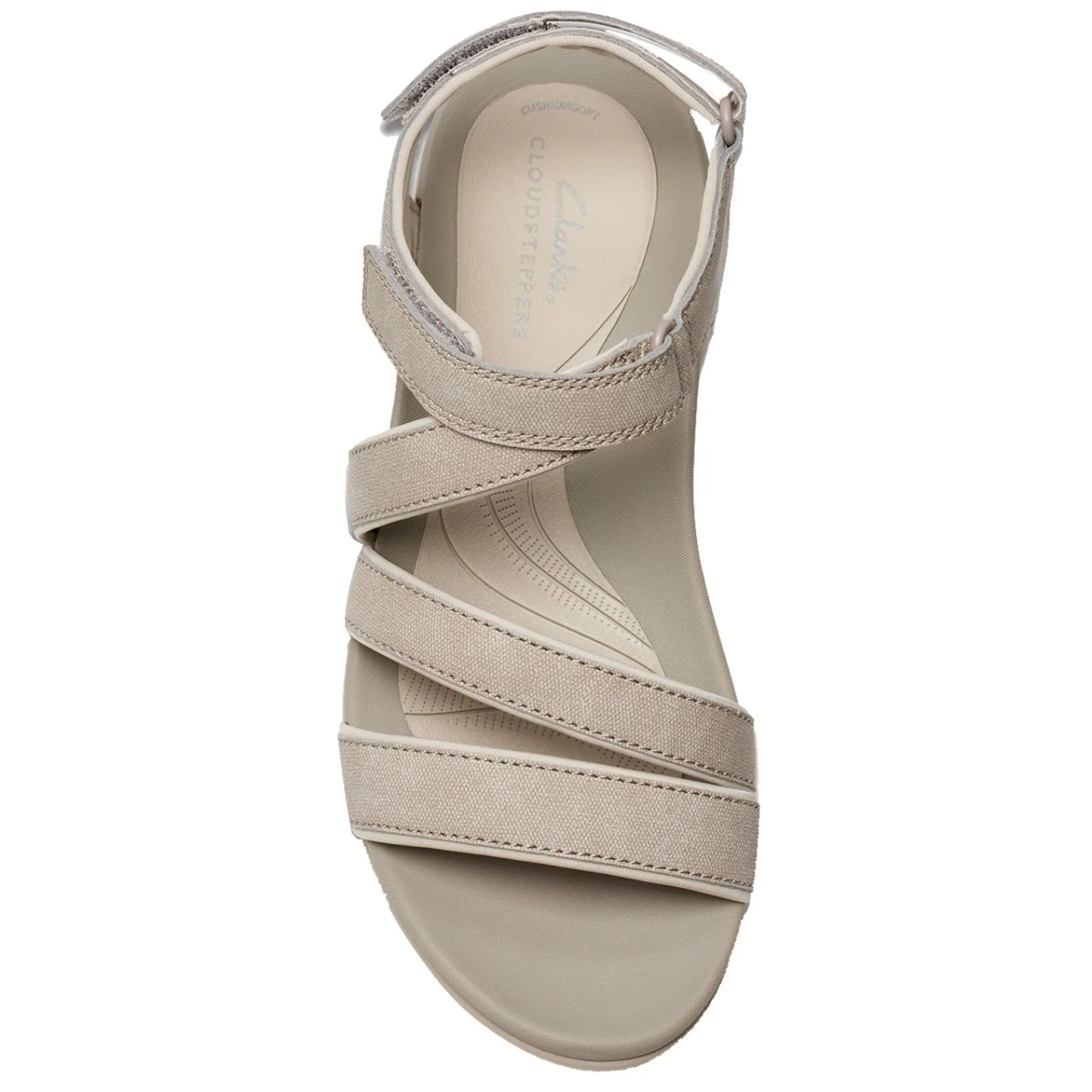 Clarks Wedges|Women's , Glide Hi Ella Sandal Stone