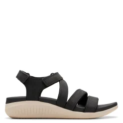 Clarks Wedges|Women's , Glide Hi Ella Sandal Black