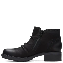 Clarks Boots|Women's , Hearth Faye Boot Black Nubuck