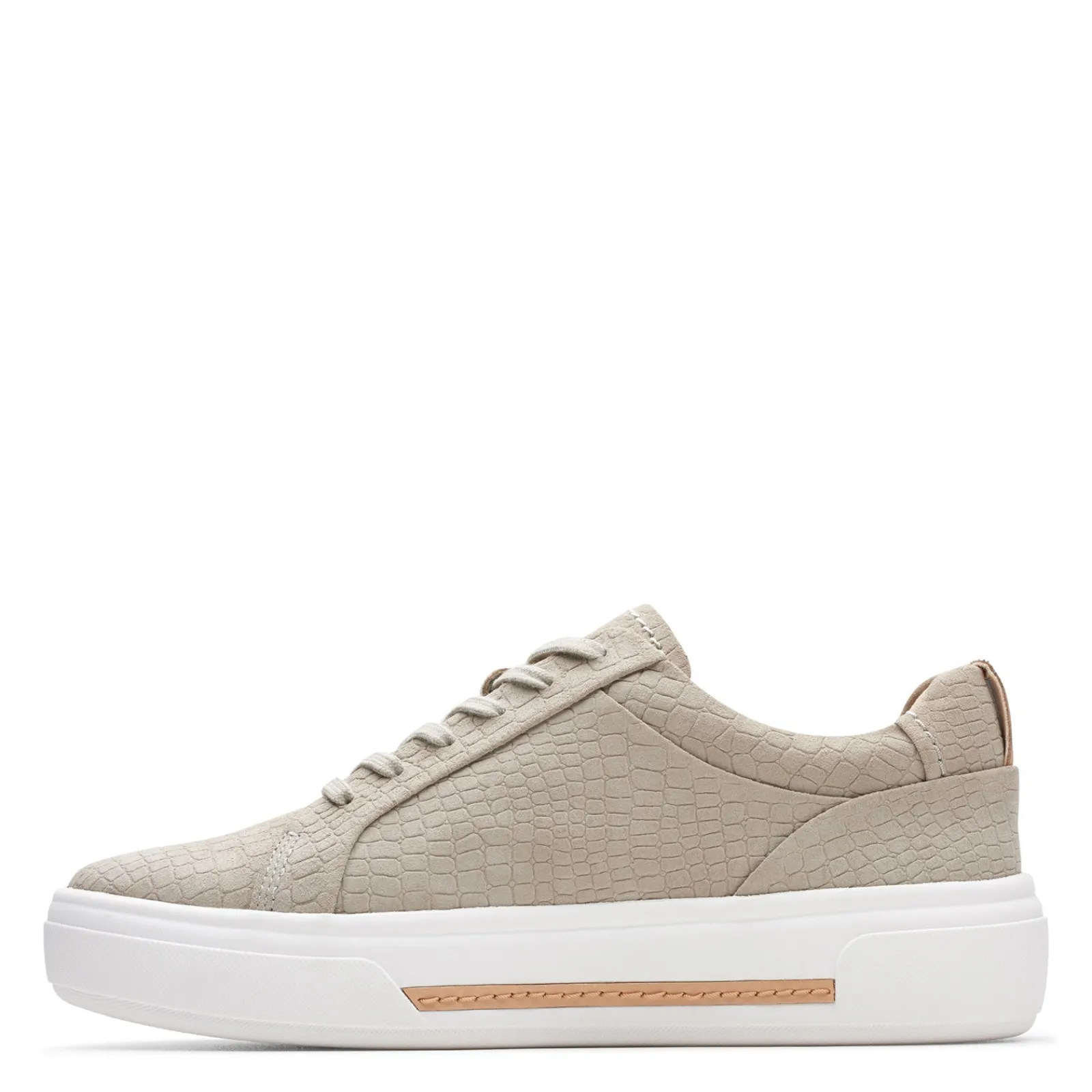 Clarks Sneakers & Athletic|Women's , Hollyhock Walk Sneaker Stone Interest Leather