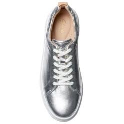Clarks Sneakers & Athletic|Women's , Hollyhock Walk Sneaker Silver Leather