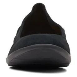 Clarks Slip-On Shoes|Women's , Jenette Ease Flat Black Suede