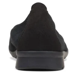 Clarks Slip-On Shoes|Women's , Jenette Ease Flat Black Suede