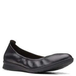 Clarks Slip-On Shoes|Women's , Jenette Ease Flat Black Solid