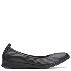 Clarks Slip-On Shoes|Women's , Jenette Ease Flat Black Solid