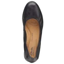 Clarks Slip-On Shoes|Women's , Jenette Ease Flat Black Solid