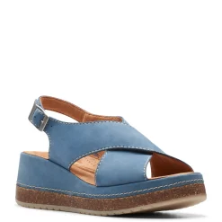 Clarks Sandals|Women's , Kassanda Step Sandal Blue Nubuck
