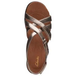 Clarks Sandals|Women's , Kitly Go Sandal Metallic