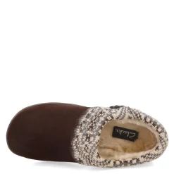Clarks Slip-On Shoes|Women's , Knit Collar Slipper Brown