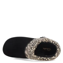 Clarks Slippers|Women's , Knit Collar Slipper Black