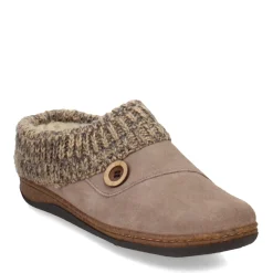 Clarks Slippers|Women's , Knit Collar Slipper Clog Taupe