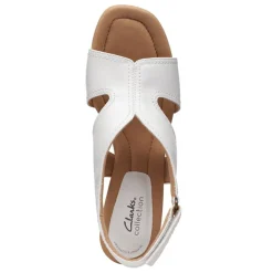 Clarks Wedges|Women's , Kyarra Aster Sandal White