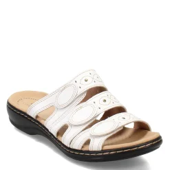 Clarks Sandals|Women's , Lesia Cacti Slide Sandals White
