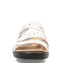 Clarks Sandals|Women's , Lesia Cacti Slide Sandals White