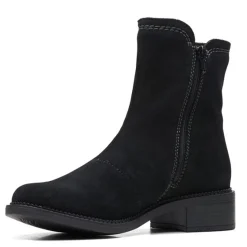 Clarks Boots|Women's , Maye Zip Boot Black Suede
