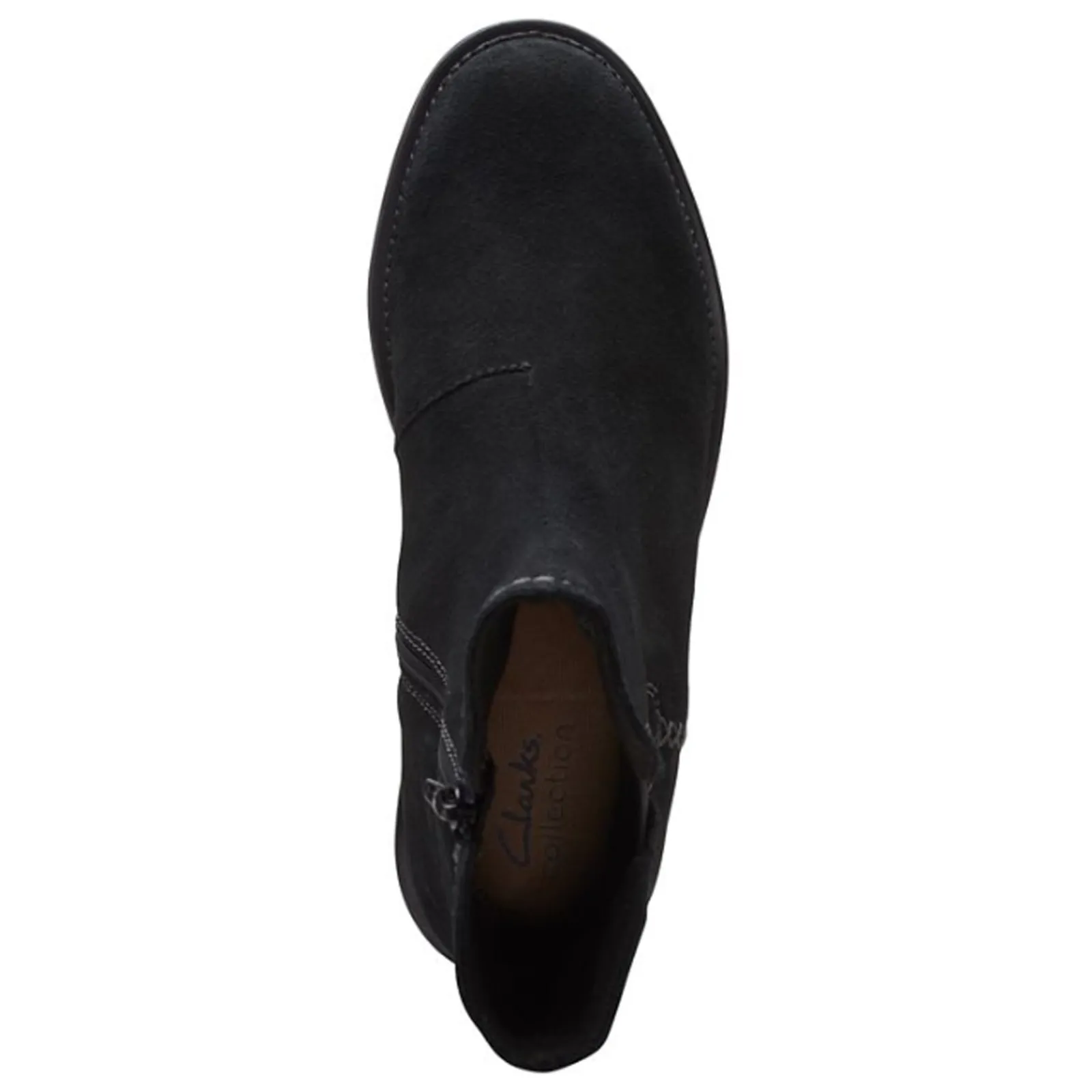 Clarks Boots|Women's , Maye Zip Boot Black Suede