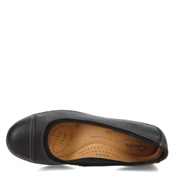 Clarks Flats|Women's , Meadow Opal Slip-On Black