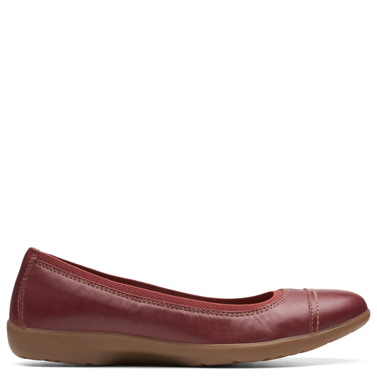 Clarks Flats|Women's , Meadow Opal Slip-On Chestnut