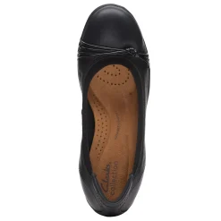 Clarks Flats|Women's , Meadow Rae Slip-On Black