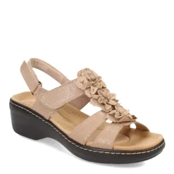 Clarks Sandals|Women's , Merliah Sheryl Sandal Taupe Metallic