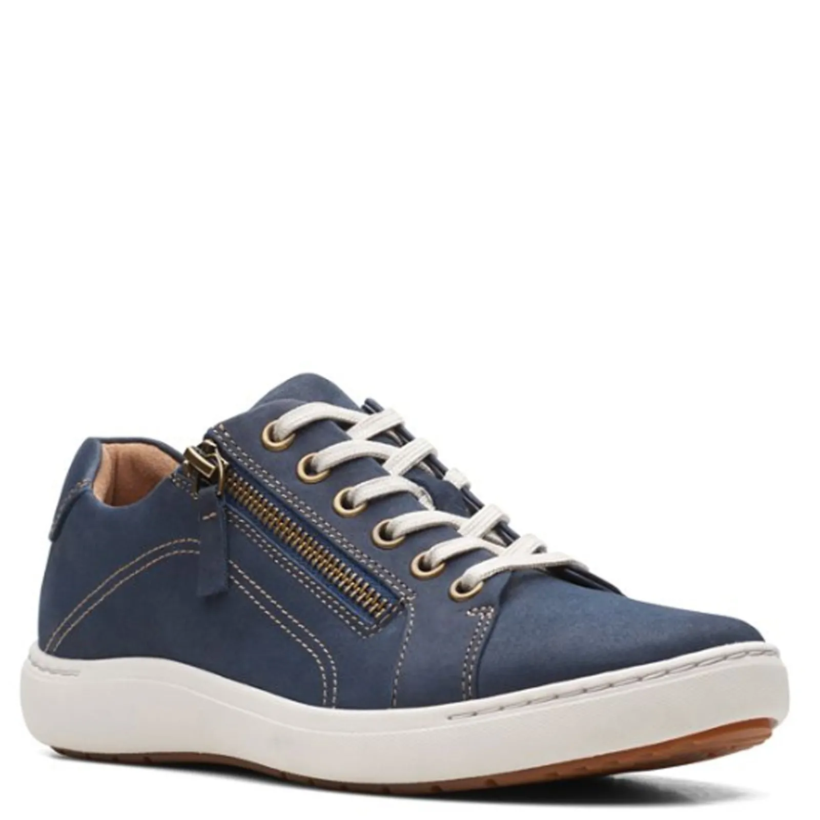 Clarks Sneakers & Athletic|Women's , Nalle Lace Sneaker Navy Nubuck