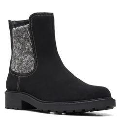 Clarks Boots|Women's , Opal Sky Boot Black Suede