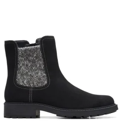 Clarks Boots|Women's , Opal Sky Boot Black Suede