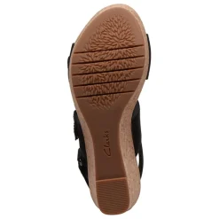 Clarks Wedges|Women's , Rose Lane Sandal Black
