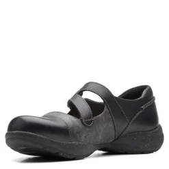 Clarks Flats|Women's , Roseville Jane Slip-On Black Combi