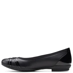 Clarks Flats|Women's , Sara Tulip Flat Black