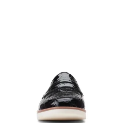 Clarks Slip-On Shoes|Women's , Serena Terri Slip-On Black Croco Print