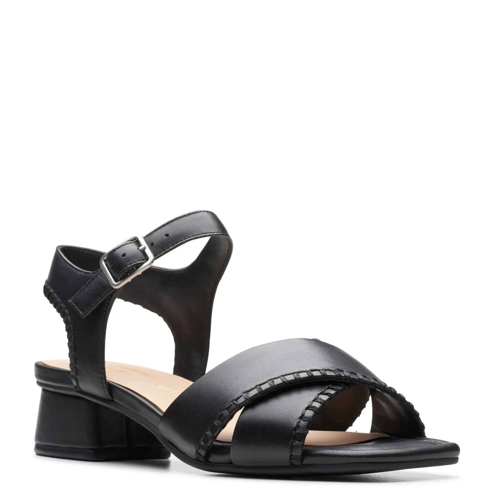 Clarks Pumps & Heels|Women's , Serina 35 Cross Sandal Black Leather