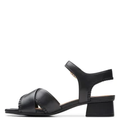 Clarks Pumps & Heels|Women's , Serina 35 Cross Sandal Black Leather