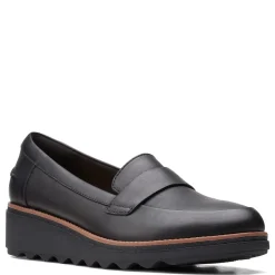 Clarks Loafers|Women's , Sharon Gracie Loafer Black Soft