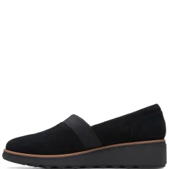 Clarks Slip-On Shoes|Women's , Sharon Pump Wedge Black