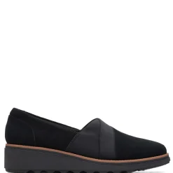 Clarks Wedges|Women's , Sharon Pump Wedge Black
