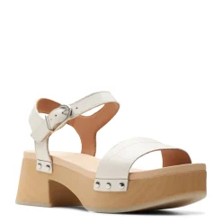 Clarks Sandals|Women's , Sivanne Bay Sandal Ivory Interest Leather