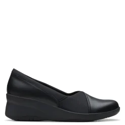 Clarks Wedges|Women's , Suttyn Walk Wedge Slip-On Black